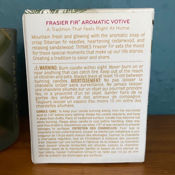 Thymes Frasier Fir Aromatic Votive Candle - Picture 3 of 3
